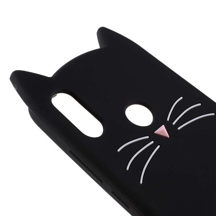 3D Mustache Cat Silicone Phone Case for Xiaomi Redmi Note 7/Redmi Note 7 Pro (India) - Black-4