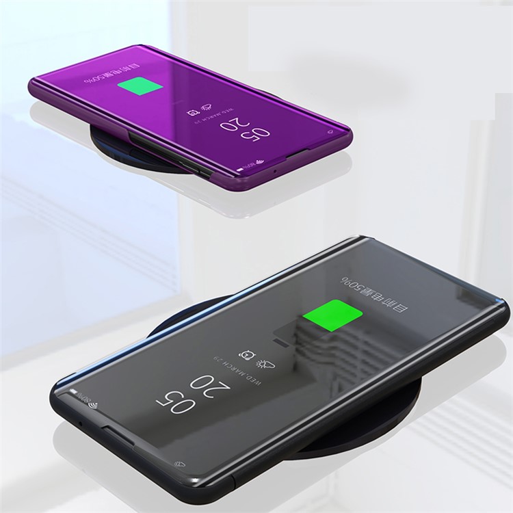 View Window Plated Mirror Surface Leather Phone Casing for Xiaomi Redmi 7 / Redmi Y3 - Black-2