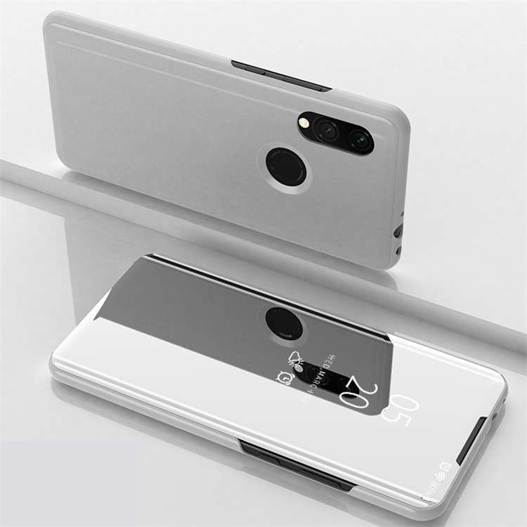View Window Plated Mirror Surface Leather Phone Casing for Xiaomi Redmi 7 / Redmi Y3 - Silver-1