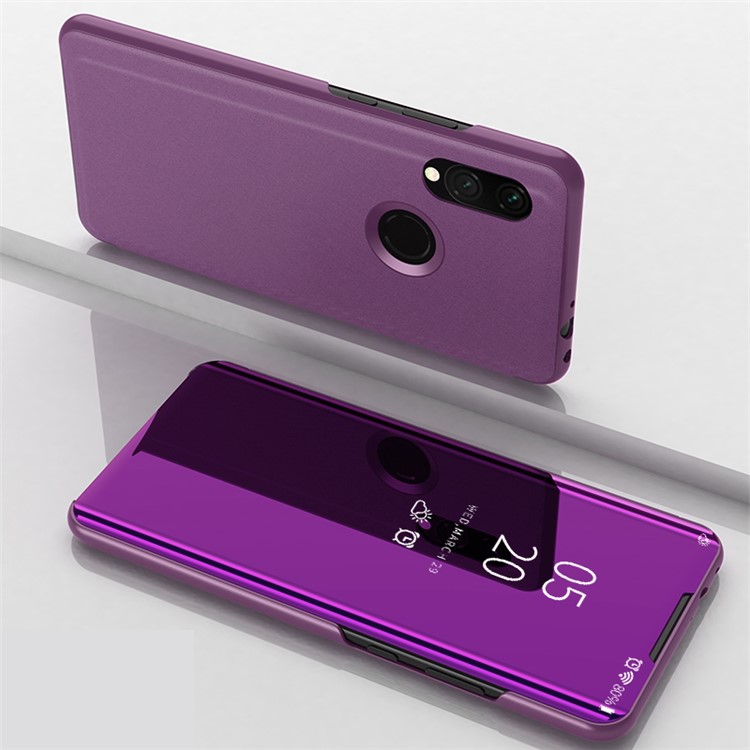 View Window Plated Mirror Surface Leather Phone Casing for Xiaomi Redmi 7 / Redmi Y3 - Light Purple-1