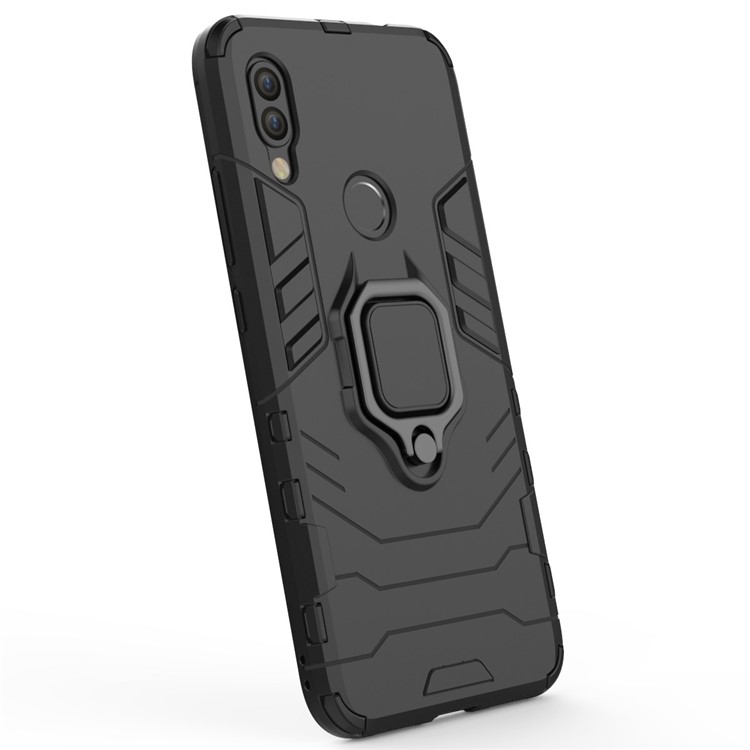 Cool Guard Ring Holder Kickstand PC TPU Hybrid Case for Xiaomi Redmi 7 - Black-3