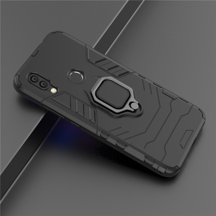 Cool Guard Ring Holder Kickstand PC TPU Hybrid Case for Xiaomi Redmi 7 - Black-8