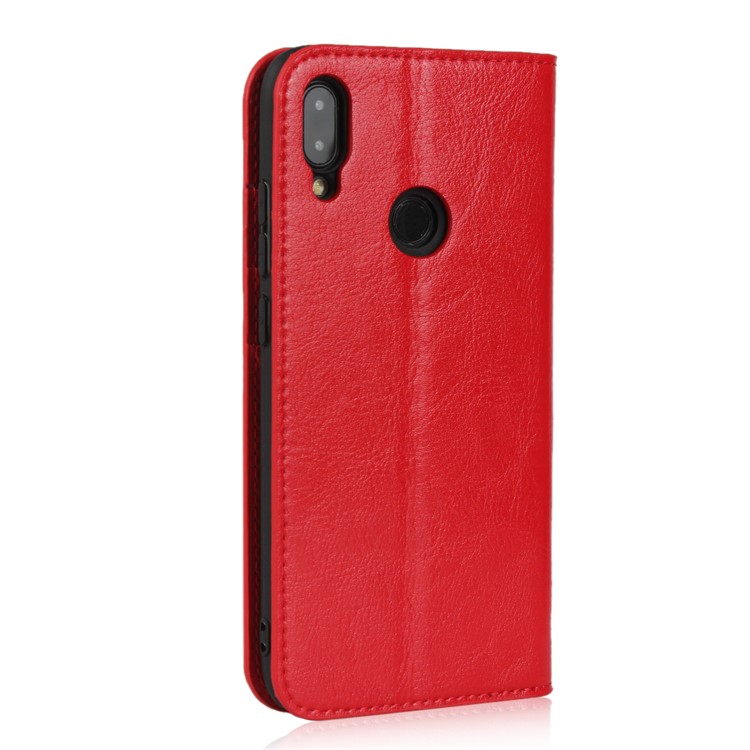 Crazy Horse Wallet Stand Genuine Leather Case for Xiaomi Redmi Note 7S / Note 7 / Redmi Note 7 Pro (India) - Red-6