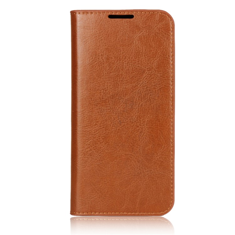 Crazy Horse Wallet Stand Genuine Leather Case for Xiaomi Redmi Note 7S / Note 7 / Redmi Note 7 Pro (India) - Brown-2