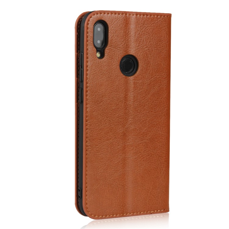 Crazy Horse Wallet Stand Genuine Leather Case for Xiaomi Redmi Note 7S / Note 7 / Redmi Note 7 Pro (India) - Brown-6