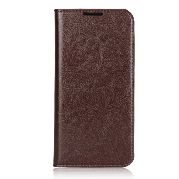 Crazy Horse Wallet Stand Caso de Couro Genuíno Para Xiaomi Redmi Note 7s / Nota 7 / Redmi Note 7 Pro (índia) - Café-2