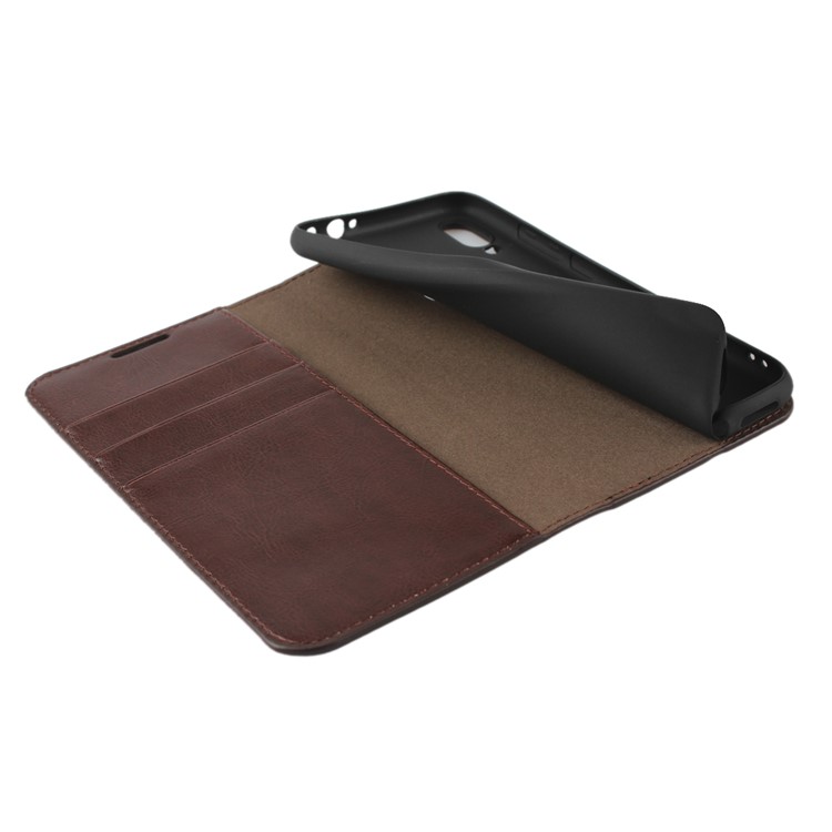 Crazy Horse Wallet Stand Genuine Leather Case for Xiaomi Redmi Note 7S / Note 7 / Redmi Note 7 Pro (India) - Coffee-5