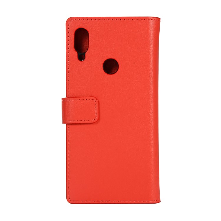 Wallet Zippered Genuine Leather Protector Case for Xiaomi Redmi Note 7 / Redmi Note 7 Pro (India) - Red-3