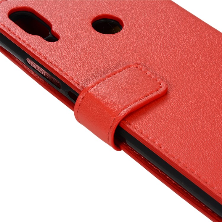 Wallet Zippered Genuine Leather Protector Case for Xiaomi Redmi Note 7 / Redmi Note 7 Pro (India) - Red-8
