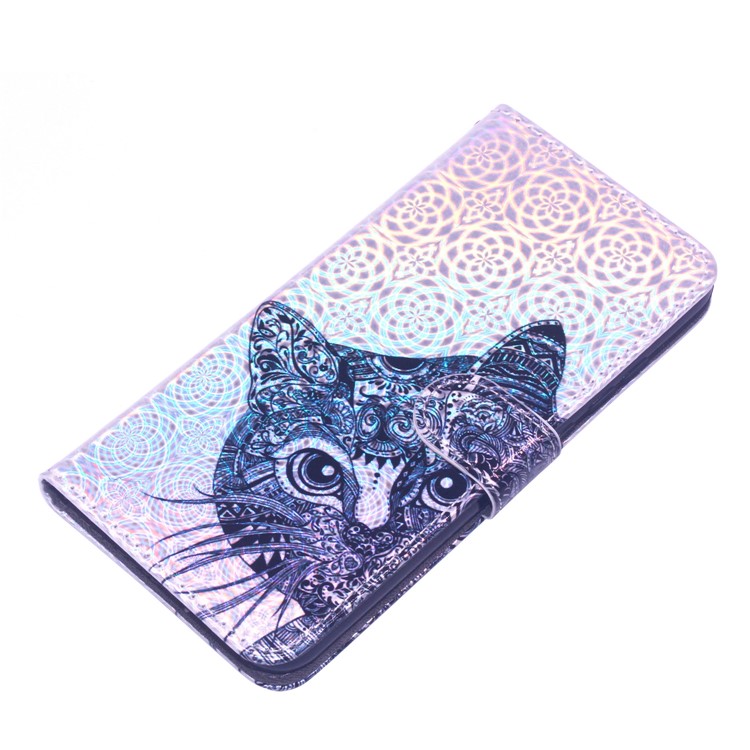 Laser Carving Pattern Printing Wallet Leather Case with Strap for Xiaomi Redmi Note 7 / Redmi Note 7 Pro (India) - Cat-4