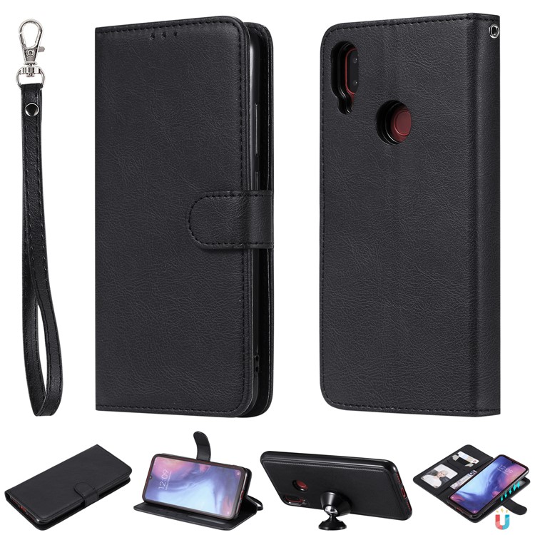 Magnetic Detachable 2-in-1 Wallet Leather Stand Case for Xiaomi Redmi Note 7S / Note 7 / Note 7 Pro (India) - Black-1