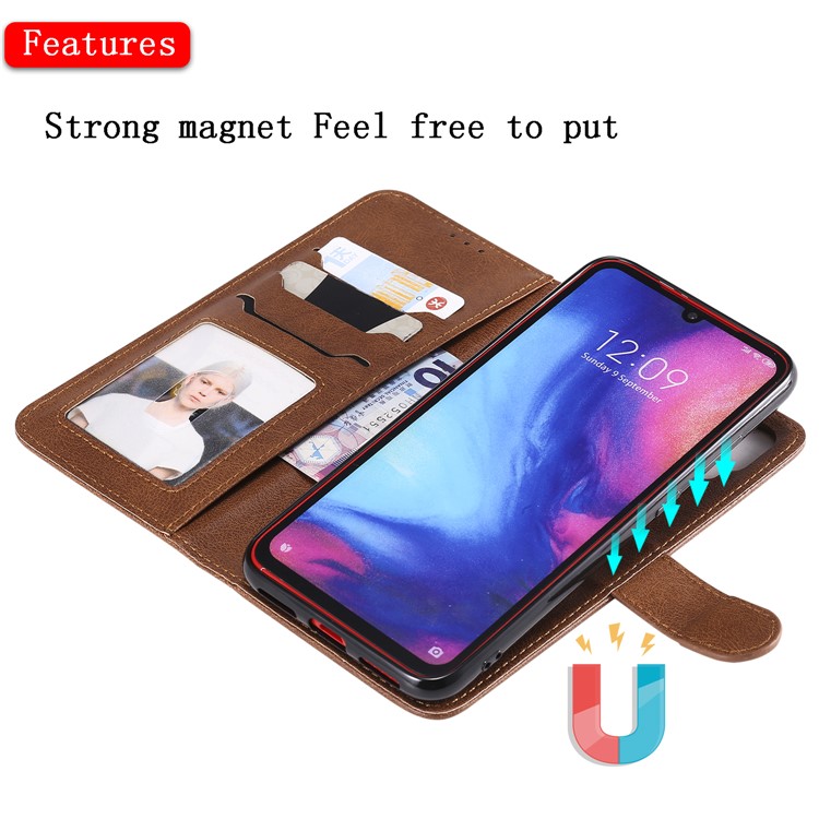 Magnetic Detachable 2-in-1 Wallet Leather Stand Case for Xiaomi Redmi Note 7S / Note 7 / Note 7 Pro (India) - Brown-5