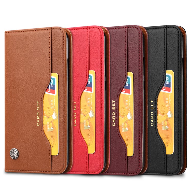 Funda Protectora De La Cartera Del Soporte Auto Absorbido De Cuero De La PU Para Xiaomi Redmi 7 - Negro-5