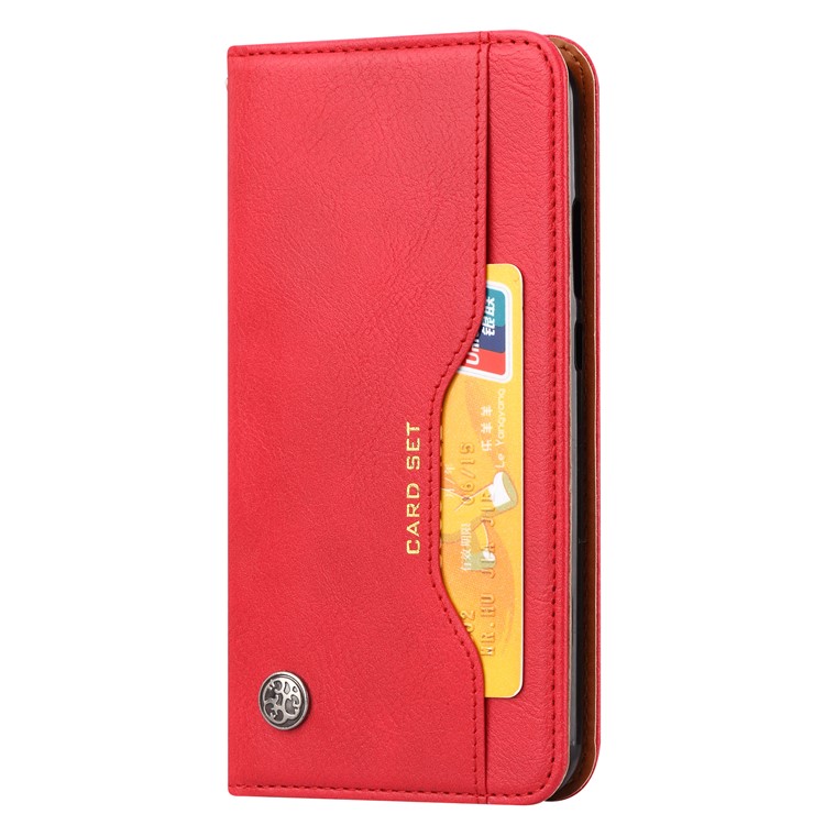 PU Leather Auto-absorbed Stand Wallet Protective Case for Xiaomi Redmi 7 / Redmi Y3 - Red-3