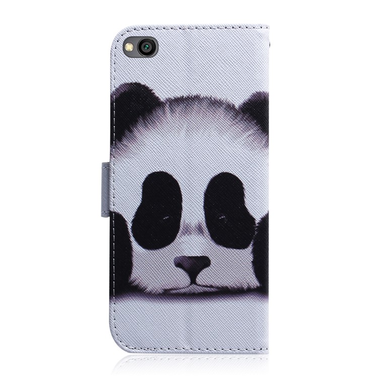 Funda de Cuero Protector de Billetera de Impresión de Patrones Para Xiaomi Redmi Go - Panda