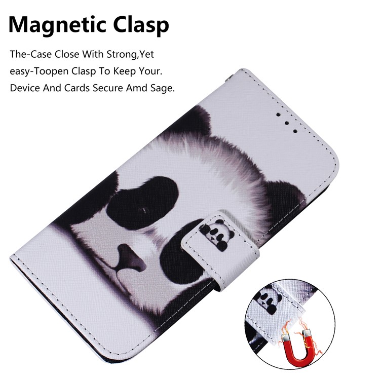 Funda de Cuero Protector de Billetera de Impresión de Patrones Para Xiaomi Redmi Go - Panda