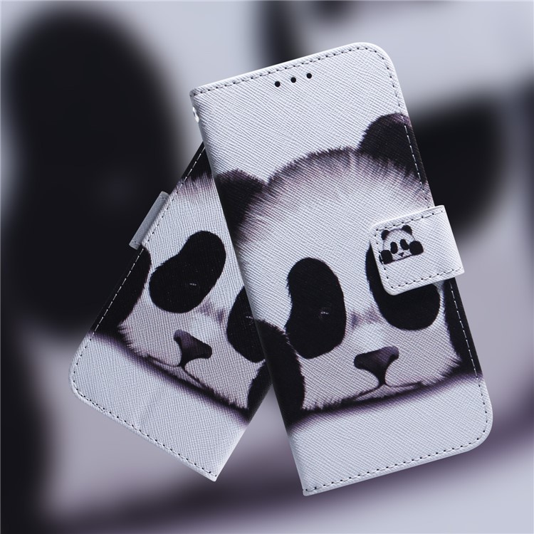 Funda de Cuero Protector de Billetera de Impresión de Patrones Para Xiaomi Redmi Go - Panda