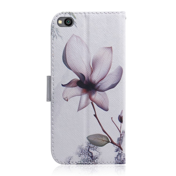 Pattern Printing Wallet Protective Leather Case for Xiaomi Redmi Go - Flower-3