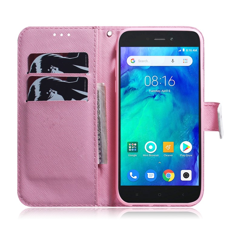 Pattern Printing Wallet Protective Leather Case for Xiaomi Redmi Go - Flower-8