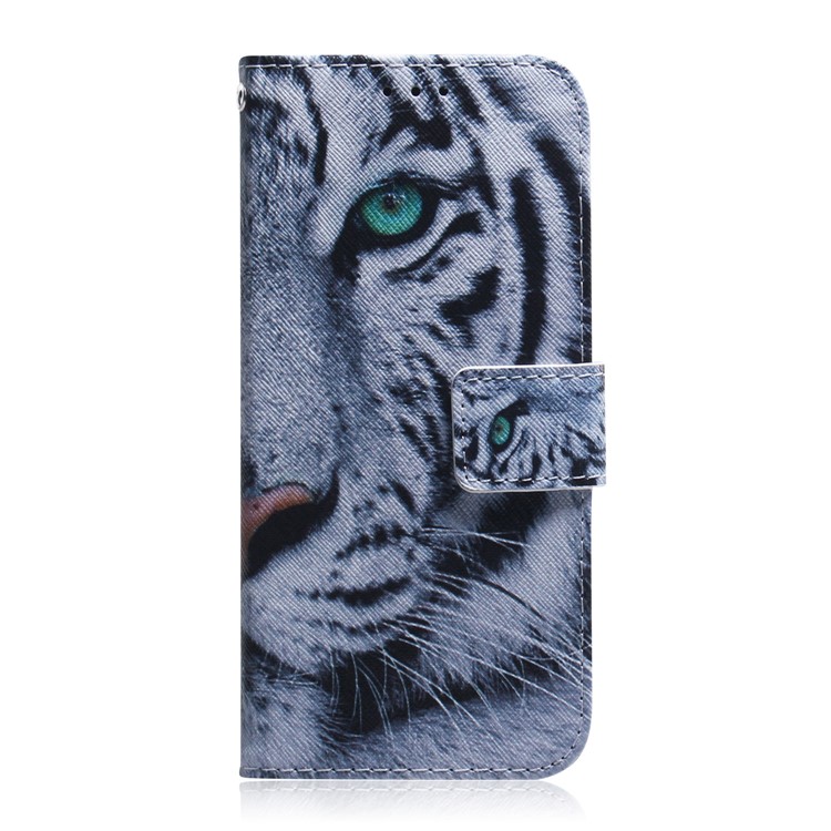 Pattern Printing Wallet Leather Cell Phone Case for Xiaomi Redmi Note 7S / Note 7 - Tiger-2