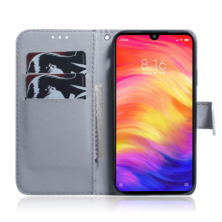 Pattern Printing Wallet Leather Cell Phone Case for Xiaomi Redmi Note 7S / Note 7 - Tiger-8