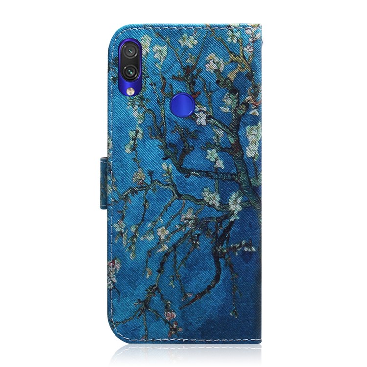Pattern Printing Wallet Leather Cell Phone Case for Xiaomi Redmi Note 7S / Note 7 - Flowered Tree-3