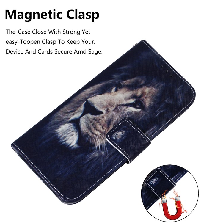 Pattern Printing Wallet Leather Cell Phone Case for Xiaomi Redmi Note 7S / Note 7 - Lion-4