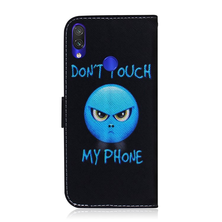 Pattern Printing Wallet Leather Cell Phone Case for Xiaomi Redmi Note 7S / Note 7 - Do Not Touch My Phone-3