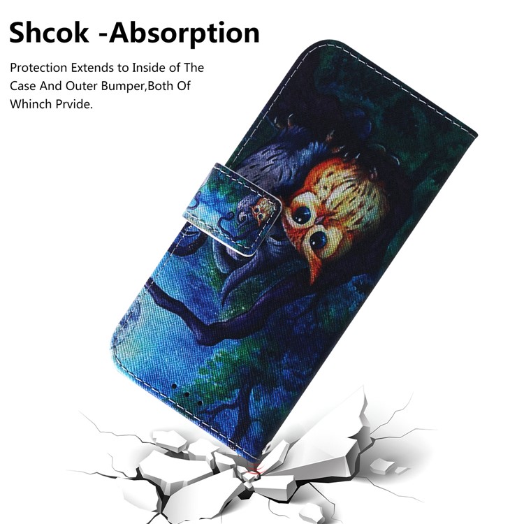 Pattern Printing Wallet Stand Protective Leather Case for Xiaomi Redmi 7 / Redmi Y3 - Owl-5