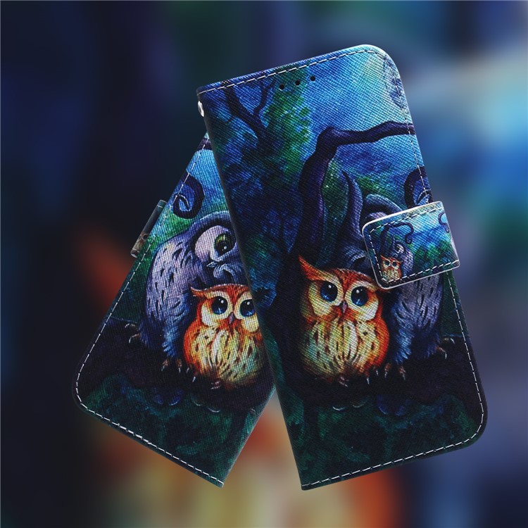 Pattern Printing Wallet Stand Protective Leather Case for Xiaomi Redmi 7 / Redmi Y3 - Owl-9