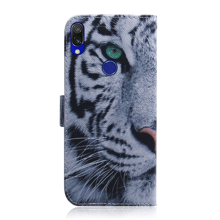 Pattern Printing Wallet Stand Protective Leather Case for Xiaomi Redmi 7 / Redmi Y3 - Tiger-3