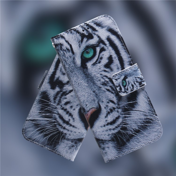 Pattern Printing Wallet Stand Protective Leather Case for Xiaomi Redmi 7 / Redmi Y3 - Tiger-9