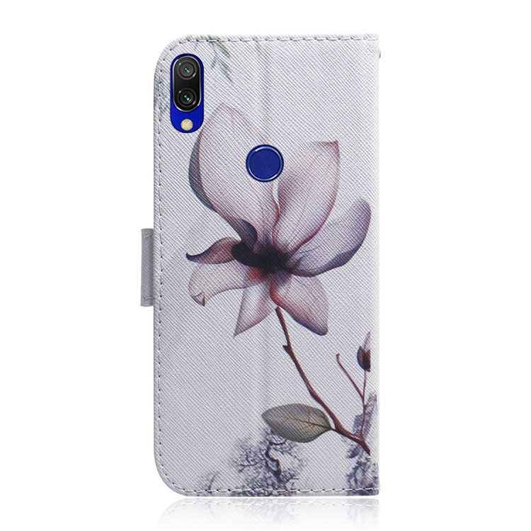 Pattern Printing Wallet Stand Protective Leather Case for Xiaomi Redmi 7 / Redmi Y3 - Flower-3