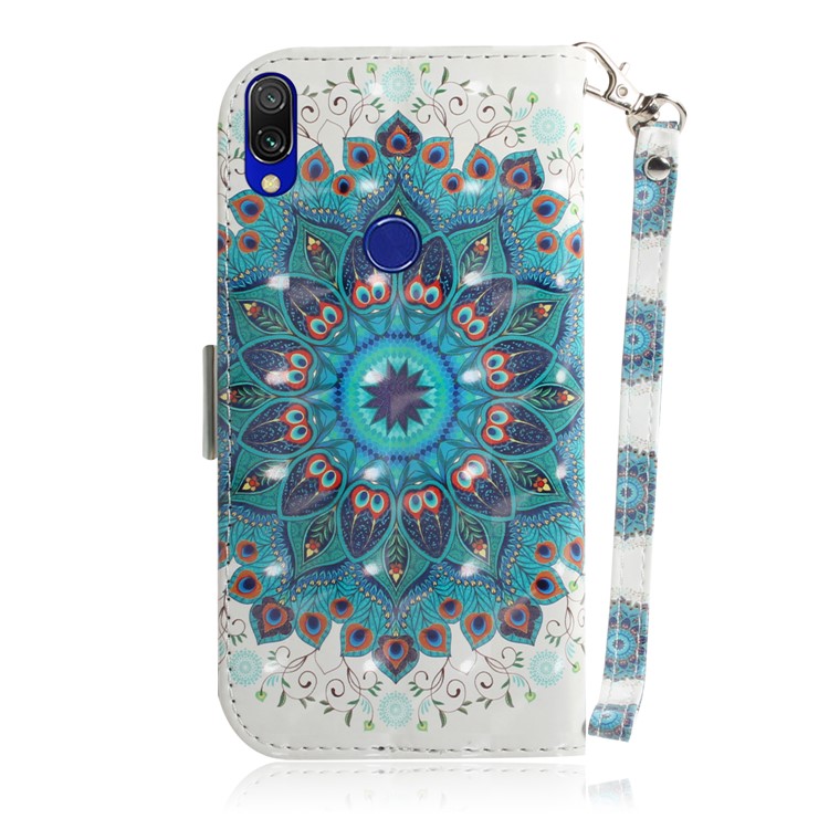 Light Spot Decor Patterned Wallet Stand PU Leather Phone Case for Xiaomi Redmi 7 / Redmi Y3 - Mandala-3