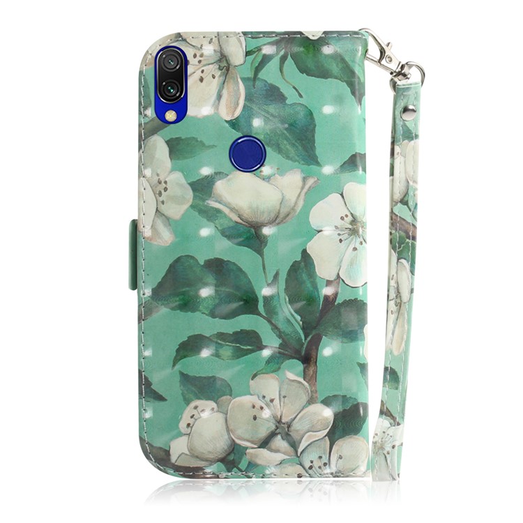 Light Spot Decor Patterned Wallet Stand PU Leather Phone Case for Xiaomi Redmi 7 / Redmi Y3 - Pretty Flowers-3
