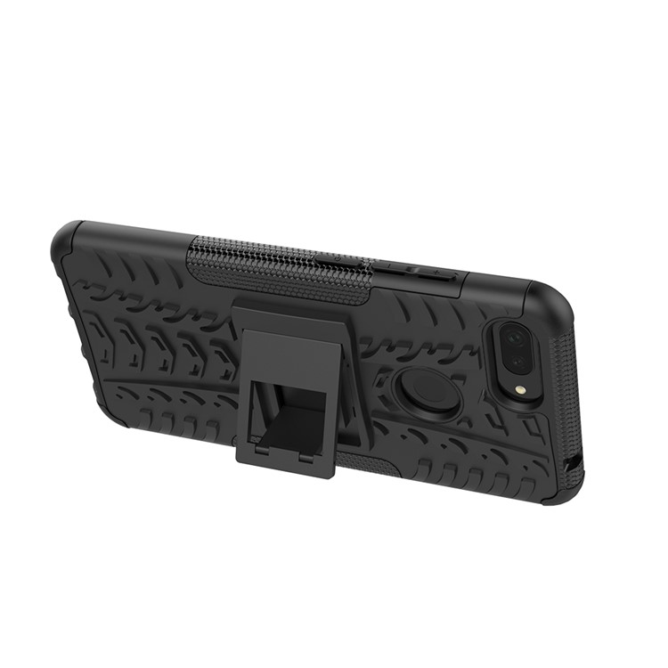 Anti-slip PC + TPU Hybrid Case with Kickstand for Xiaomi Mi 8 Lite / Mi 8 Youth (Mi 8X) - All Black-5