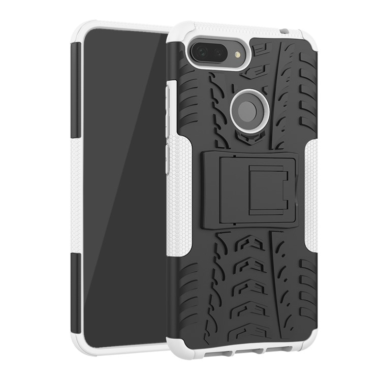 Caso Híbrido PC + TPU Anti-derrapante Com Suporte Para Xiaomi Mi 8 Lite / Mi 8 Juventude (mi 8X) - Branco-1