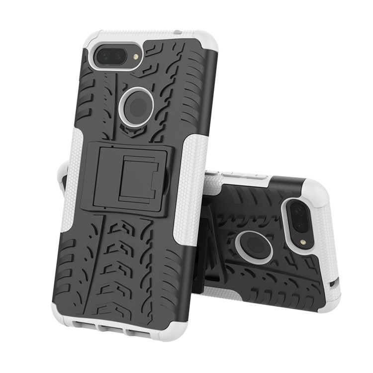 Caso Híbrido PC + TPU Anti-derrapante Com Suporte Para Xiaomi Mi 8 Lite / Mi 8 Juventude (mi 8X) - Branco-2