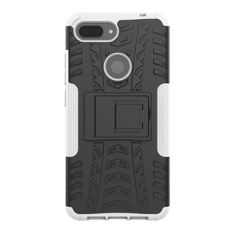 Caso Híbrido PC + TPU Anti-derrapante Com Suporte Para Xiaomi Mi 8 Lite / Mi 8 Juventude (mi 8X) - Branco-3