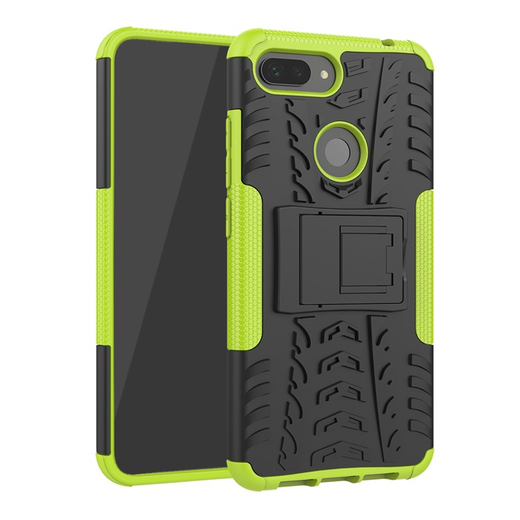 Anti-slip PC + TPU Hybrid Case with Kickstand for Xiaomi Mi 8 Lite / Mi 8 Youth (Mi 8X) - Green-1
