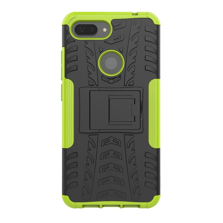 Case Híbrido PC + TPU Anti-slip Con Kickstand Para Xiaomi Mi 8 Lite / mi 8 Juvent (mi 8X) - Verde