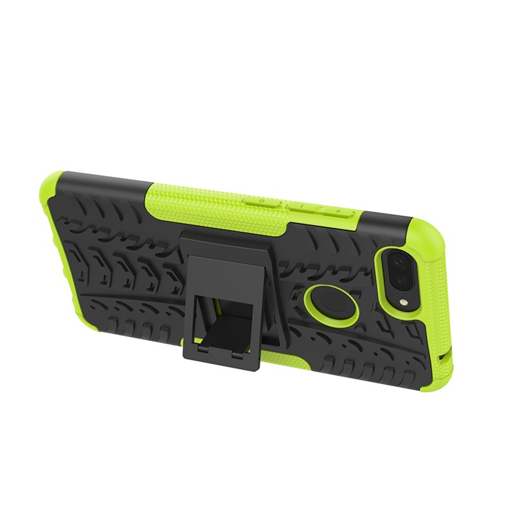 Anti-slip PC + TPU Hybrid Case with Kickstand for Xiaomi Mi 8 Lite / Mi 8 Youth (Mi 8X) - Green-5