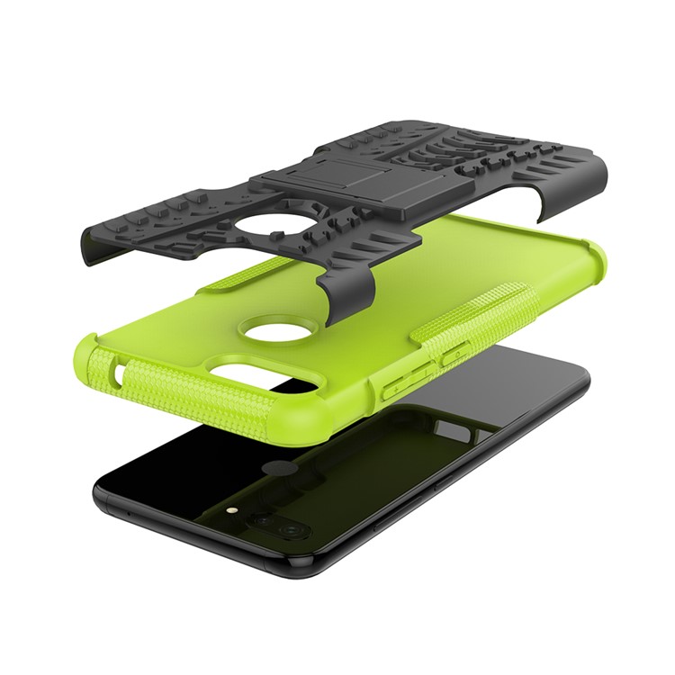 Anti-slip PC + TPU Hybrid Case with Kickstand for Xiaomi Mi 8 Lite / Mi 8 Youth (Mi 8X) - Green-6