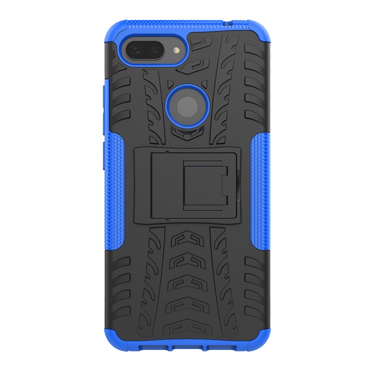 Anti-slip PC + TPU Hybrid Case with Kickstand for Xiaomi Mi 8 Lite / Mi 8 Youth (Mi 8X) - Blue-3