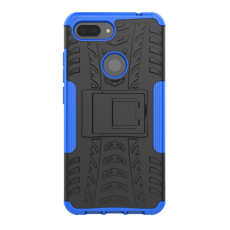 Caso Híbrido Anti-deslizamento PC + TPU Com Kickstand Para Xiaomi Mi 8 Lite / mi 8 Juventude (mi 8X) - Azul-3