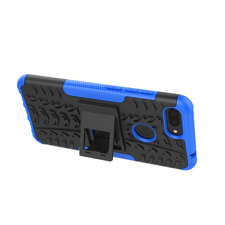 Anti-slip PC + TPU Hybrid Case with Kickstand for Xiaomi Mi 8 Lite / Mi 8 Youth (Mi 8X) - Blue-5