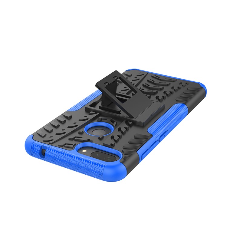 Caso Híbrido Anti-deslizamento PC + TPU Com Kickstand Para Xiaomi Mi 8 Lite / mi 8 Juventude (mi 8X) - Azul-7