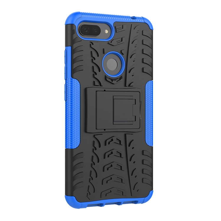 Anti-slip PC + TPU Hybrid Case with Kickstand for Xiaomi Mi 8 Lite / Mi 8 Youth (Mi 8X) - Blue-8