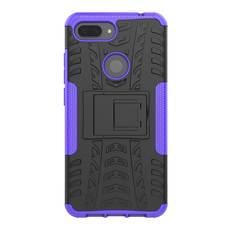 Anti-slip PC + TPU Hybrid Case with Kickstand for Xiaomi Mi 8 Lite / Mi 8 Youth (Mi 8X) - Purple-3