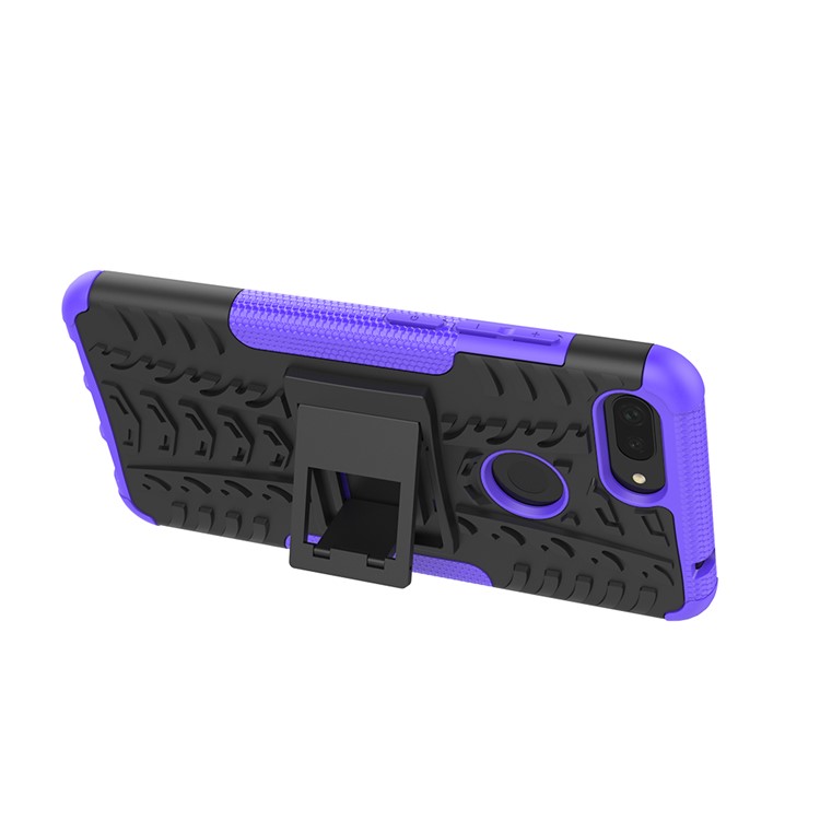 Anti-slip PC + TPU Hybrid Case with Kickstand for Xiaomi Mi 8 Lite / Mi 8 Youth (Mi 8X) - Purple-5